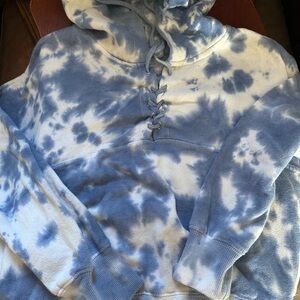 Hippie Rose Blue Tie-Dye Hoodie